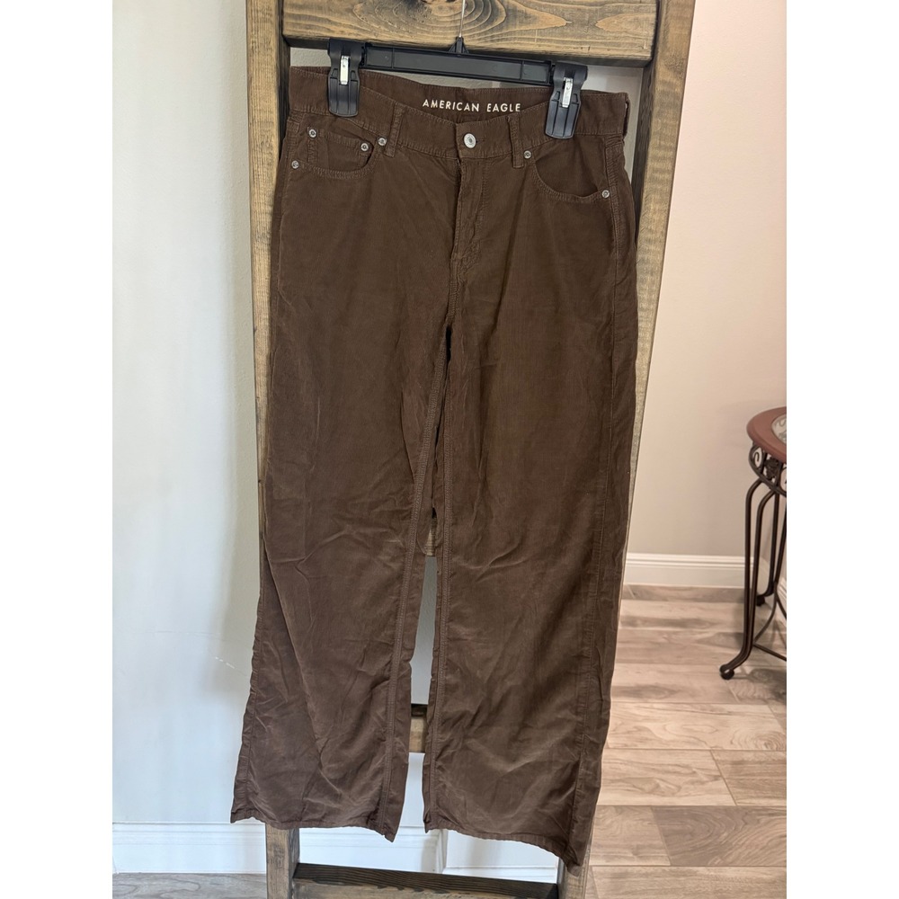 American Eagle Low-Rise Skater Jean Brown Corduroy Pants Womens 4 Regular